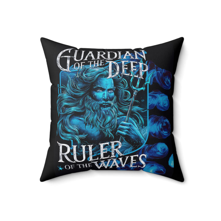 Ruler of the Waves Faux Suede Square Pillow