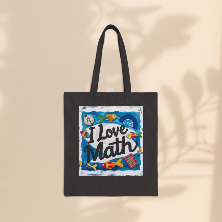 Cotton Canvas Tote Bag - I Love Math