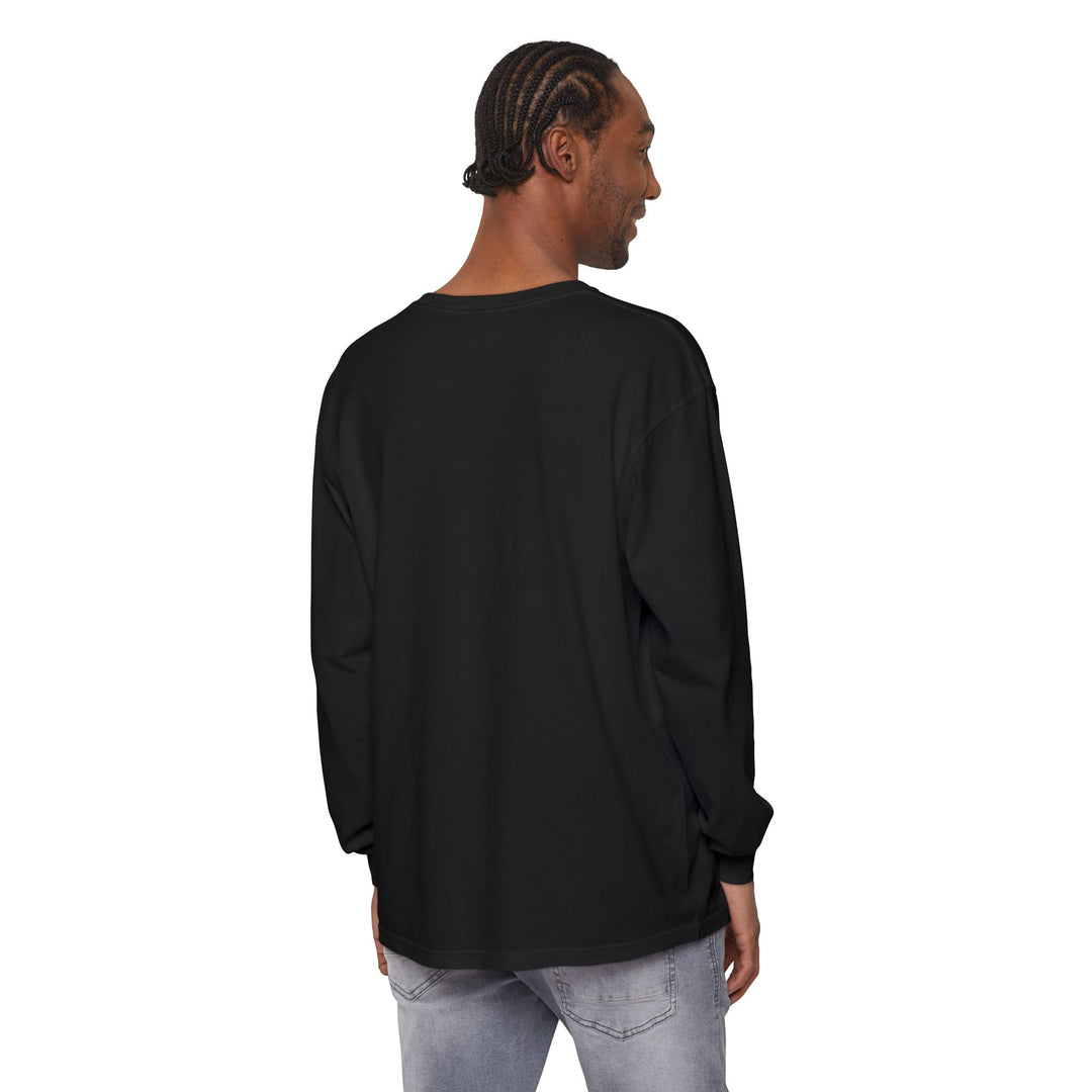 Unisex Garment-dyed Long Sleeve T-Shirt - Eating Christmas Cookies For Two