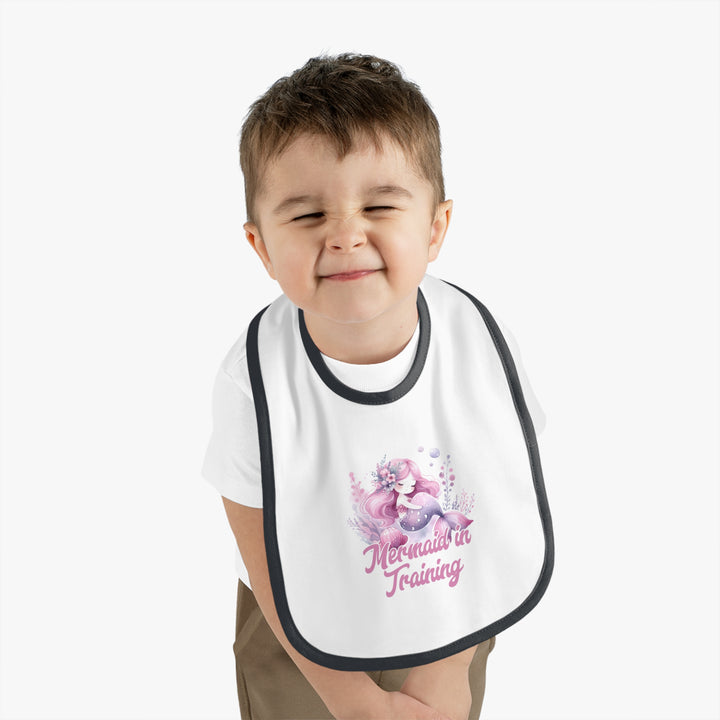 Baby Contrast Trim Jersey Bib - Mermaid In Training