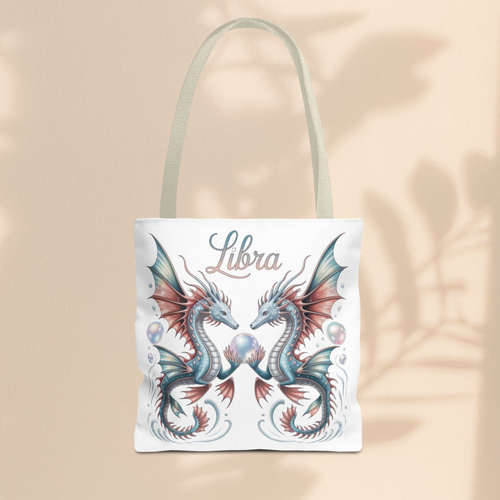 Libra Dragon Tote Bag, Zodiac Sign Tote, Astrological Gift, Fantasy Art Shopper, Unique Astrology Carryall