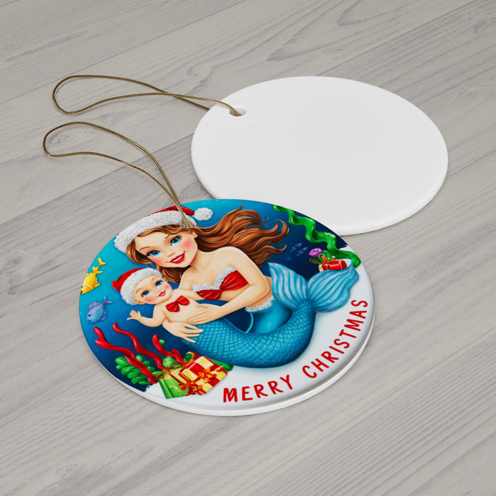 Ceramic Ornament - Mermaid Mom with Baby