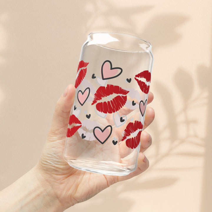 Sipper Glass, 16oz - Hot Lips