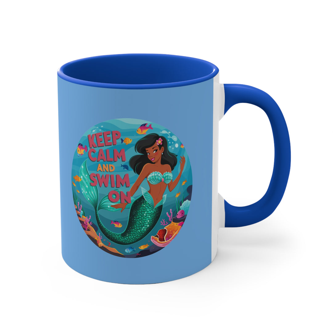 11oz Accent Mug - Keep Calm Swim On