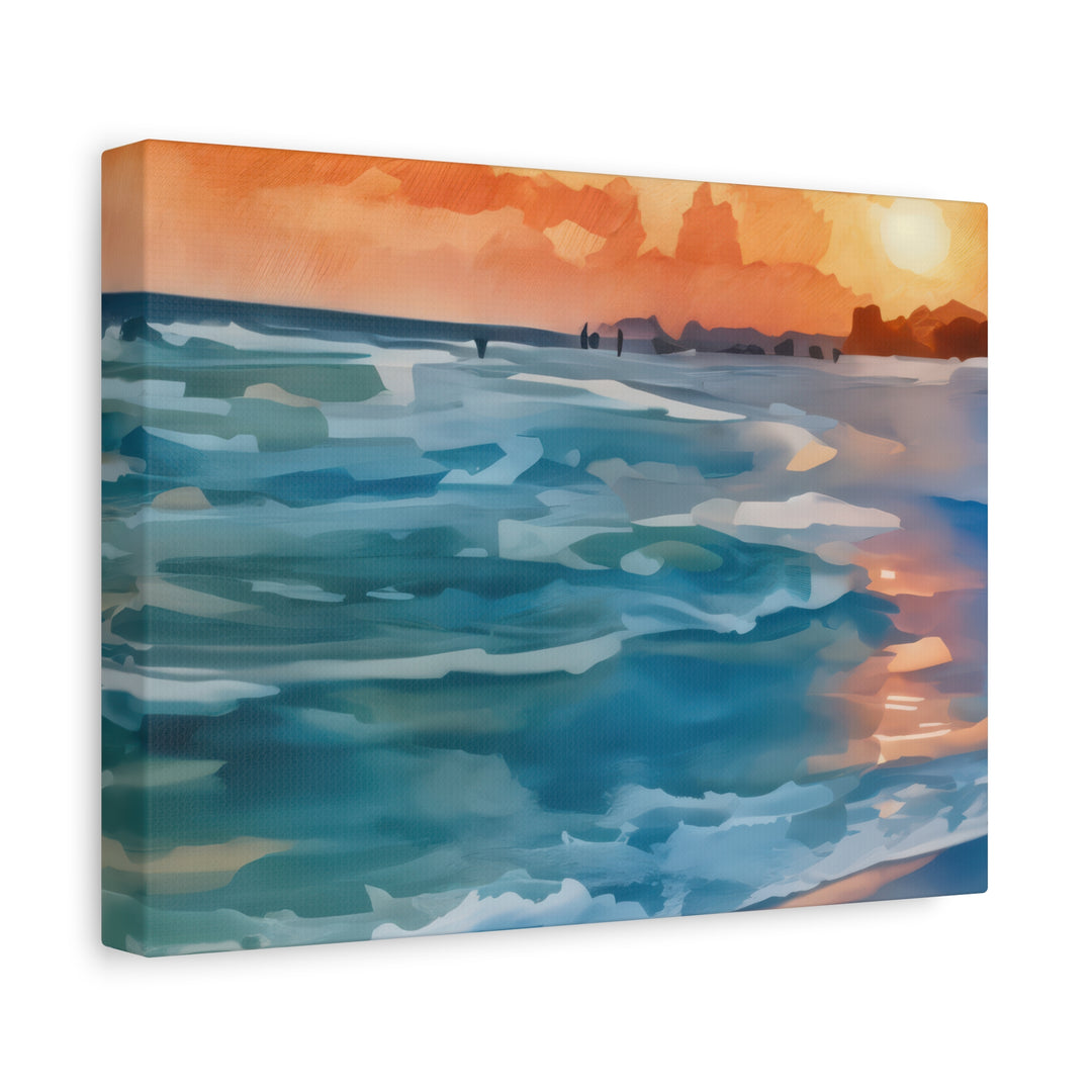 Coastal Sunset Canvas Art – Ocean and Beach Wall Décor