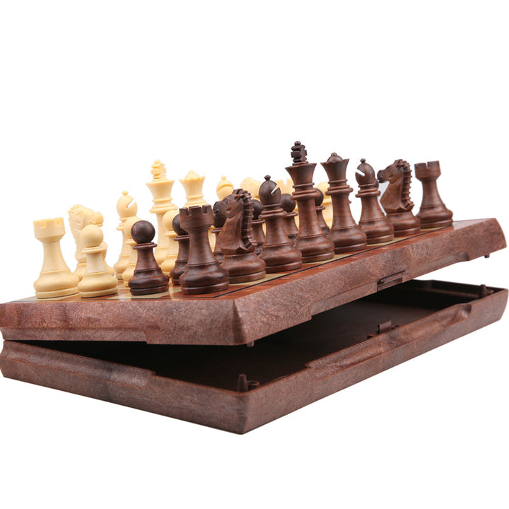 Magnetic Chess Set with Imitation Wood Chessboard