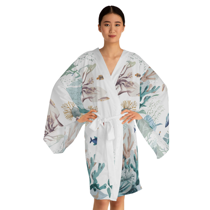 Long Sleeve Kimono Robe (AOP) - Ocean Scene