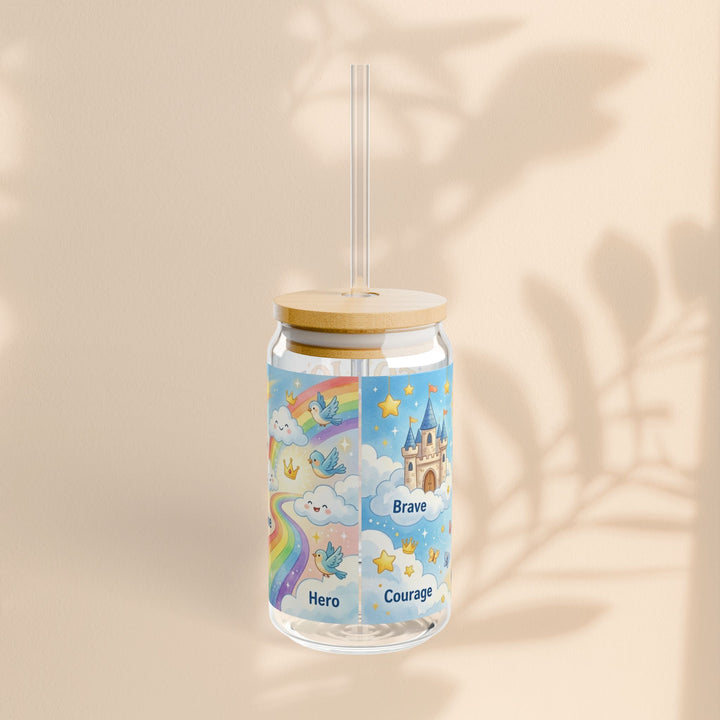 Leo Lion “I Am Brave” Kids Sipper Glass – 16 oz