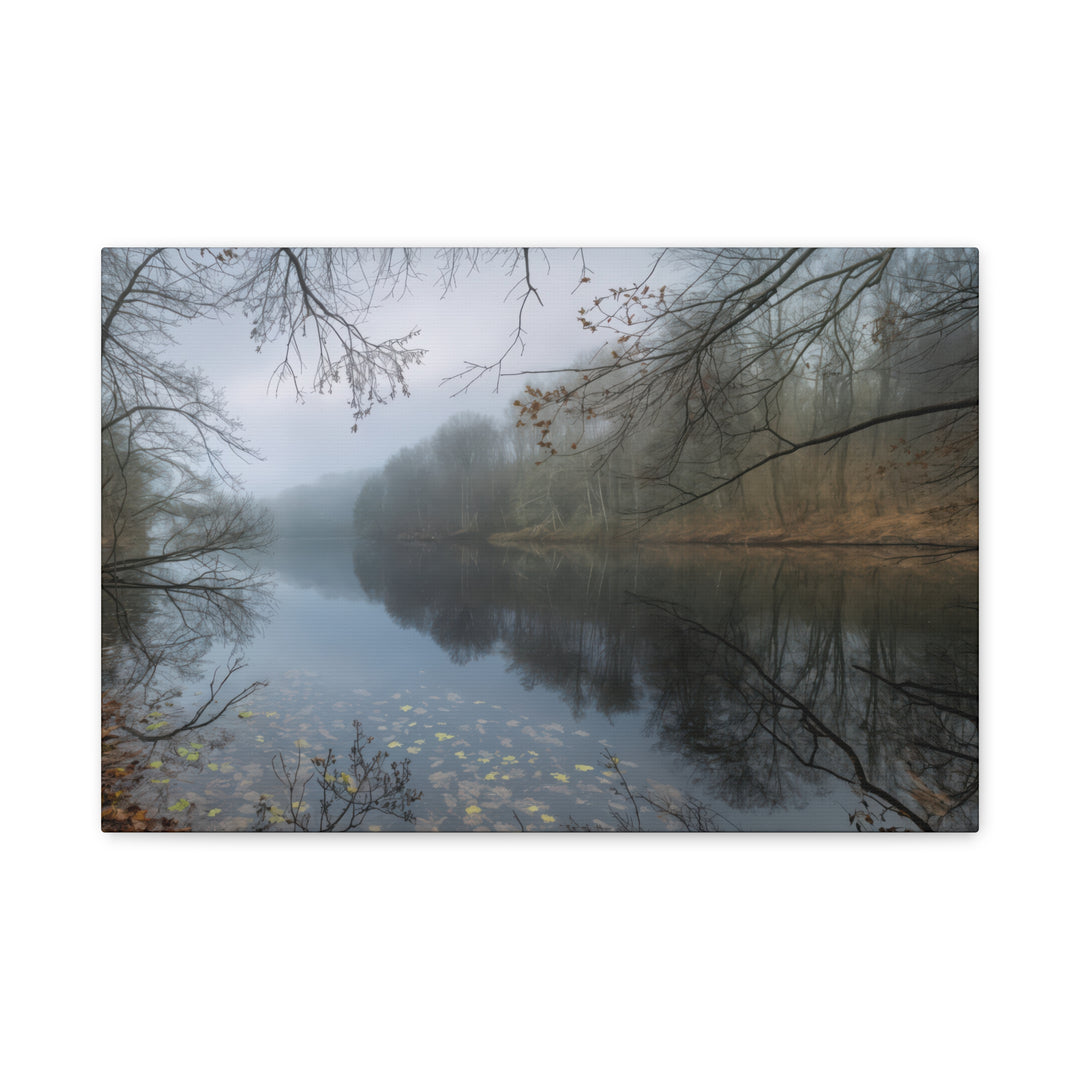 Foggy River Landscape Canvas Print – Nature Wall Art