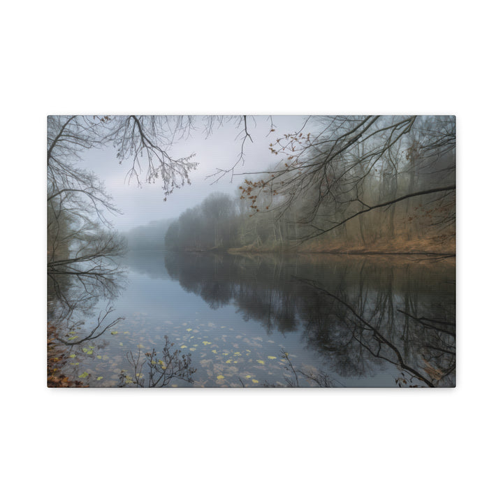 Foggy River Landscape Canvas Print – Nature Wall Art