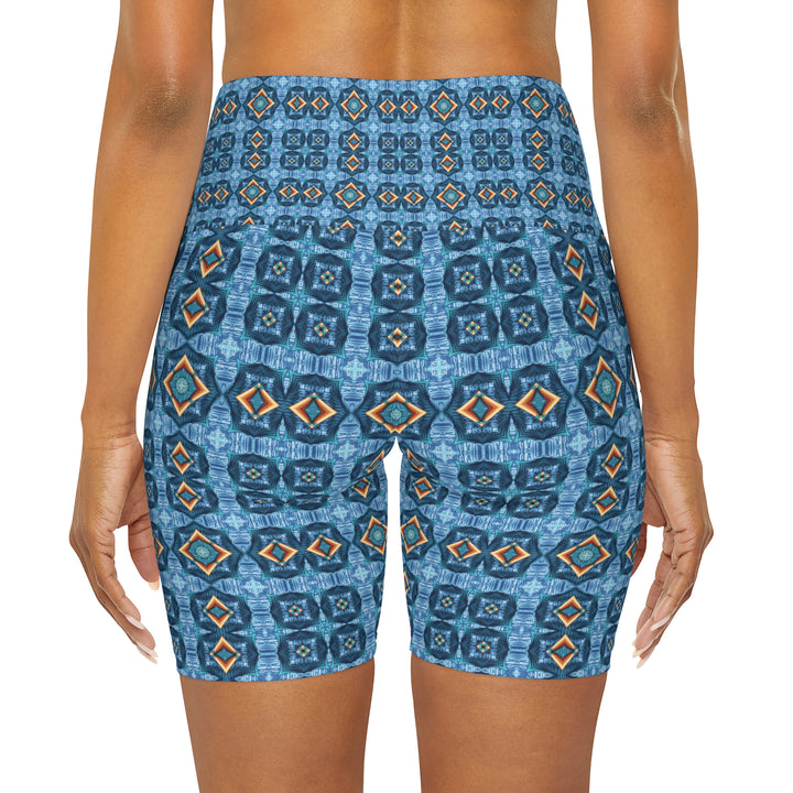 High Waisted Yoga Shorts - Isis Pattern