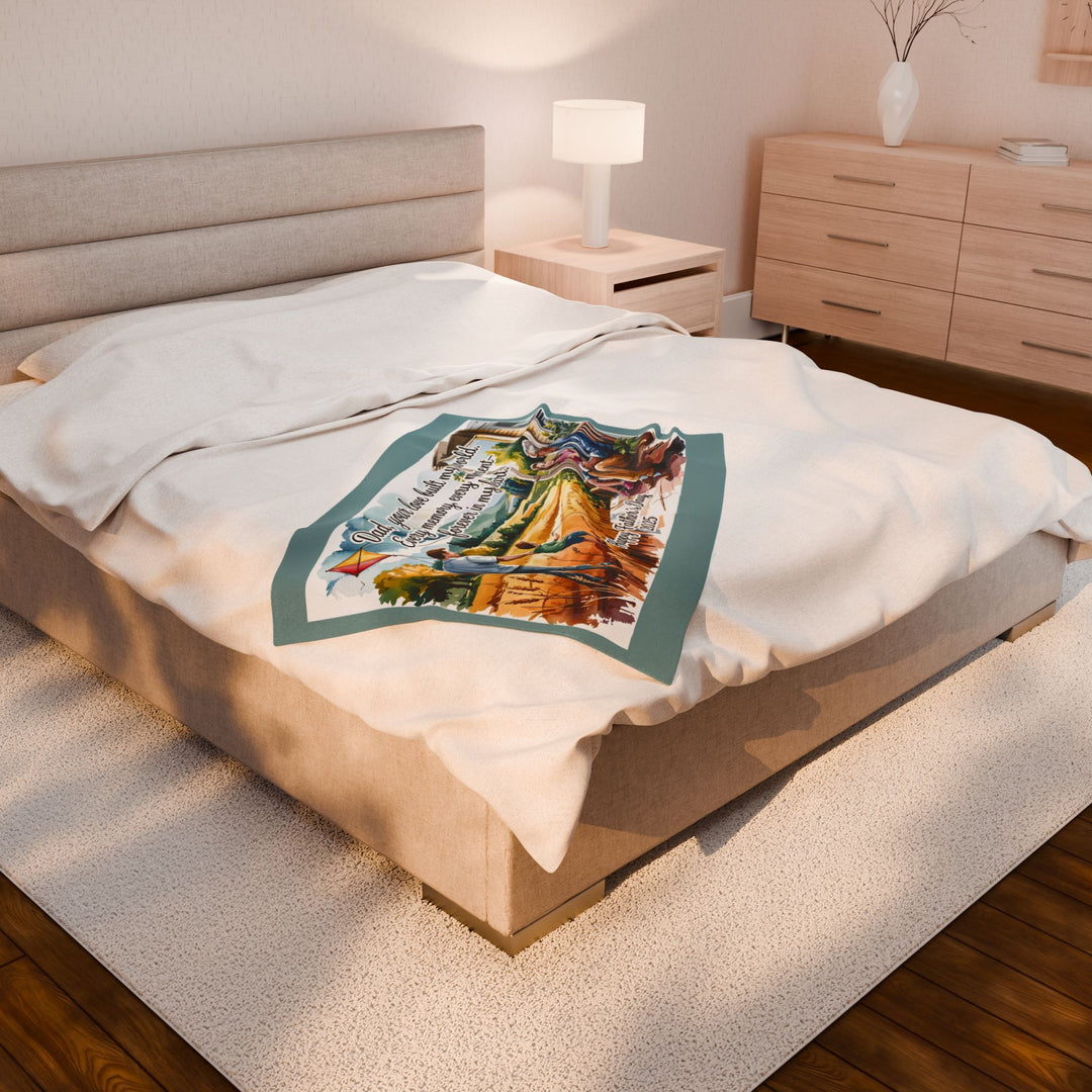 Father's Day Velveteen Plush Blanket - Every Moment is Forever in My Heart
