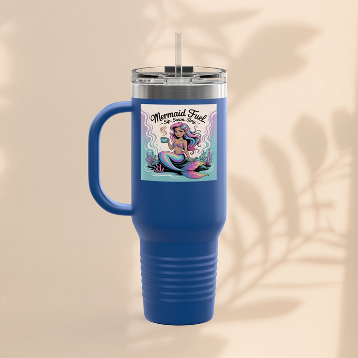 Magical Mermaid Fuel Insulated Travel Mug | 40oz Fantasy Drinkware for Beach Lovers, Gifts for Her