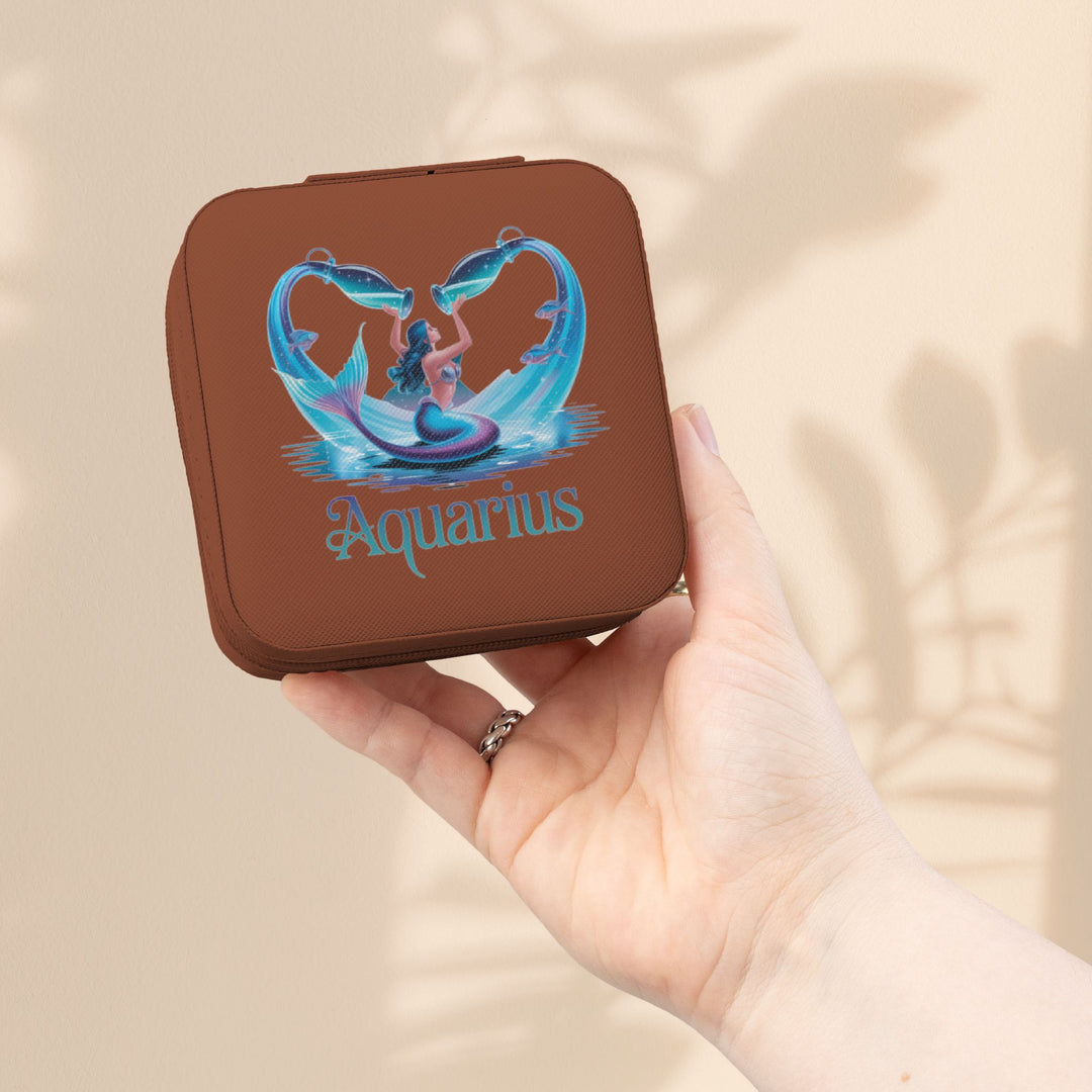 Aquarius Jewelry Travel Case — Compact Zodiac Travel Jewelry Organizer