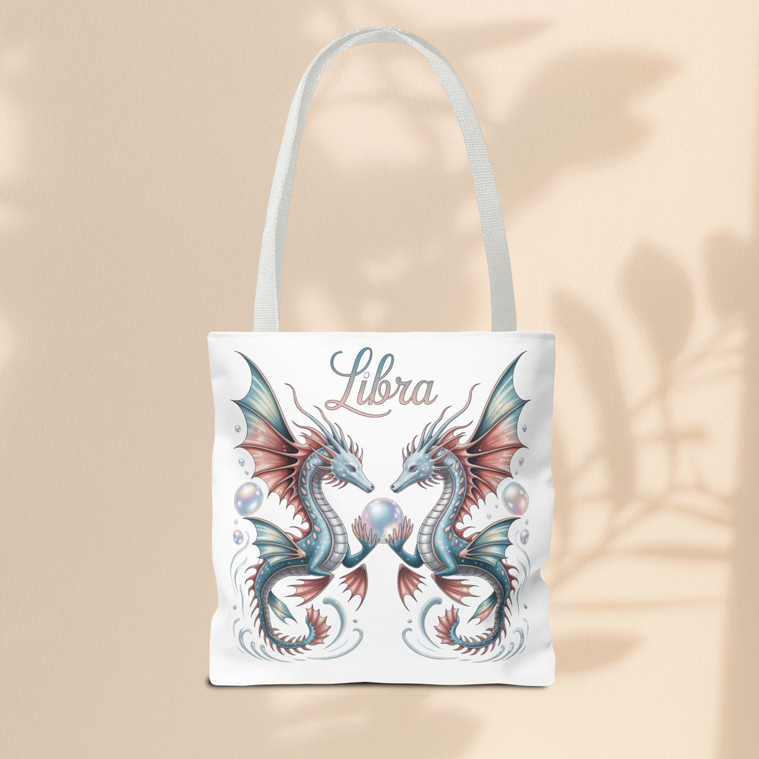 Libra Dragon Tote Bag, Zodiac Sign Tote, Astrological Gift, Fantasy Art Shopper, Unique Astrology Carryall