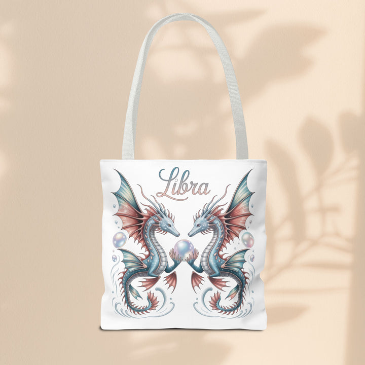 Libra Dragon Tote Bag, Zodiac Sign Tote, Astrological Gift, Fantasy Art Shopper, Unique Astrology Carryall