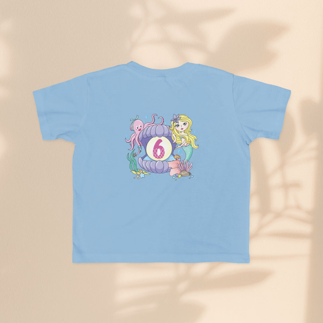 Age 6 Toddler Tee with Mermaid & Octopus Design - Birthday Celebration, Gifts for Ages 6