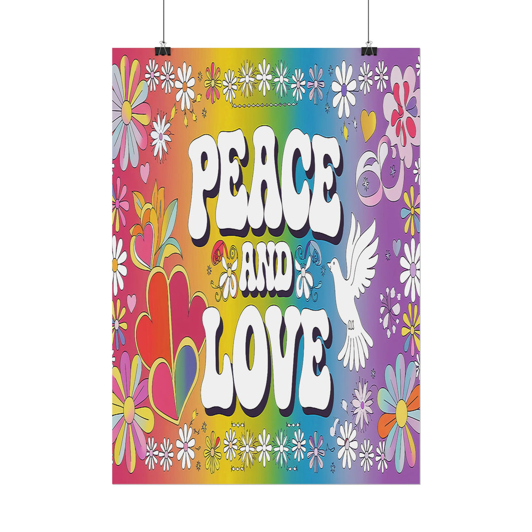 Peace and Love Rolled Posters - Colorful Floral Wall Art for Peaceful Decor