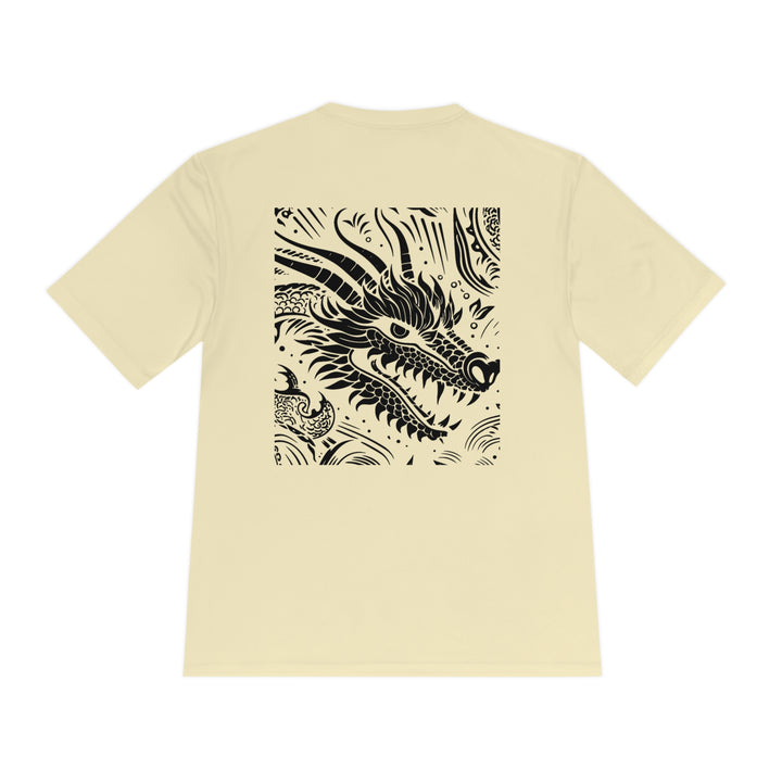 Unisex Moisture Wicking Tee - Dragon Black and White