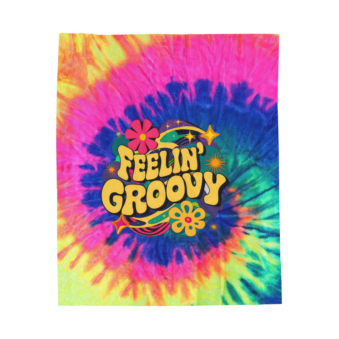 Velveteen Plush Blanket - Feeling Groovy