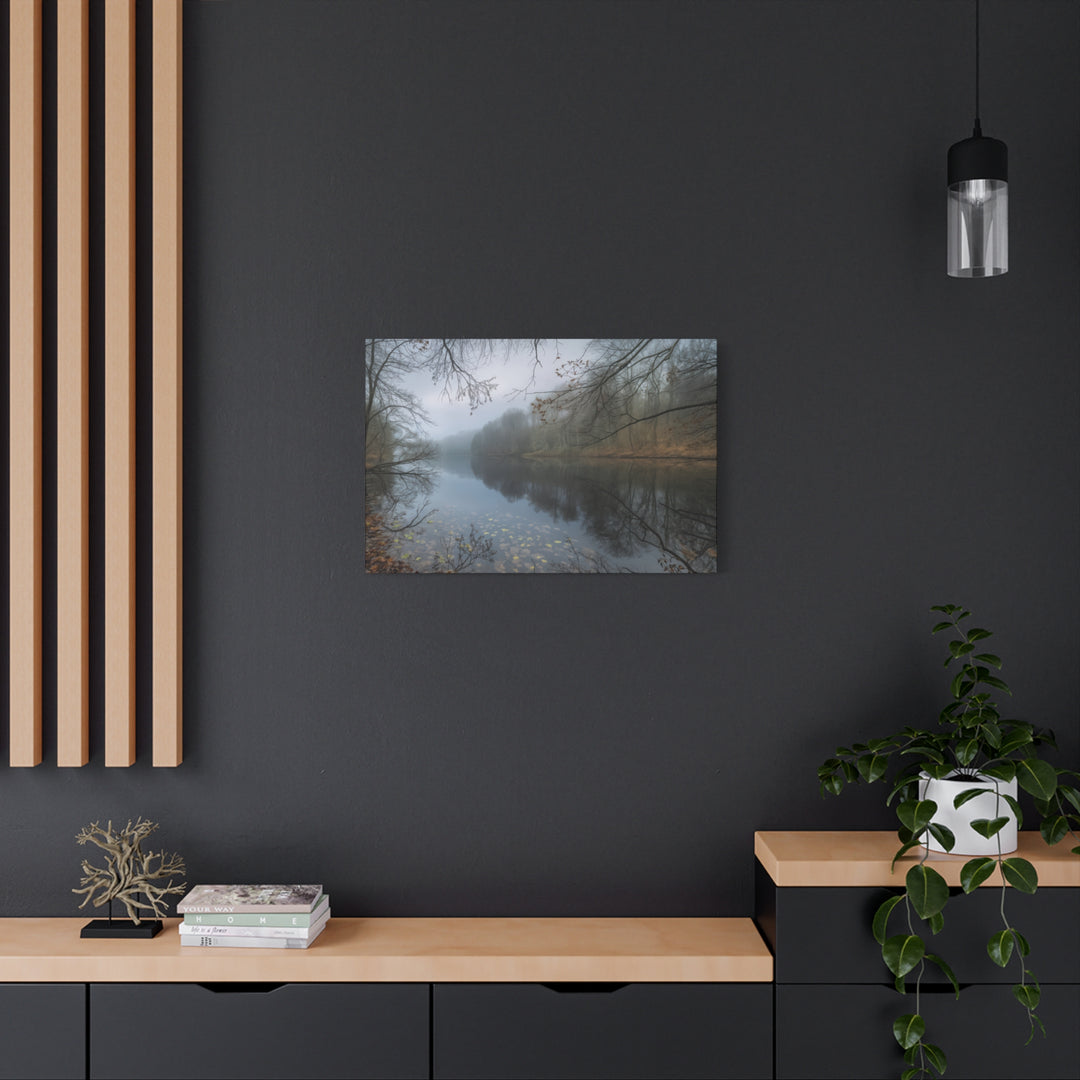 Foggy River Landscape Canvas Print – Nature Wall Art