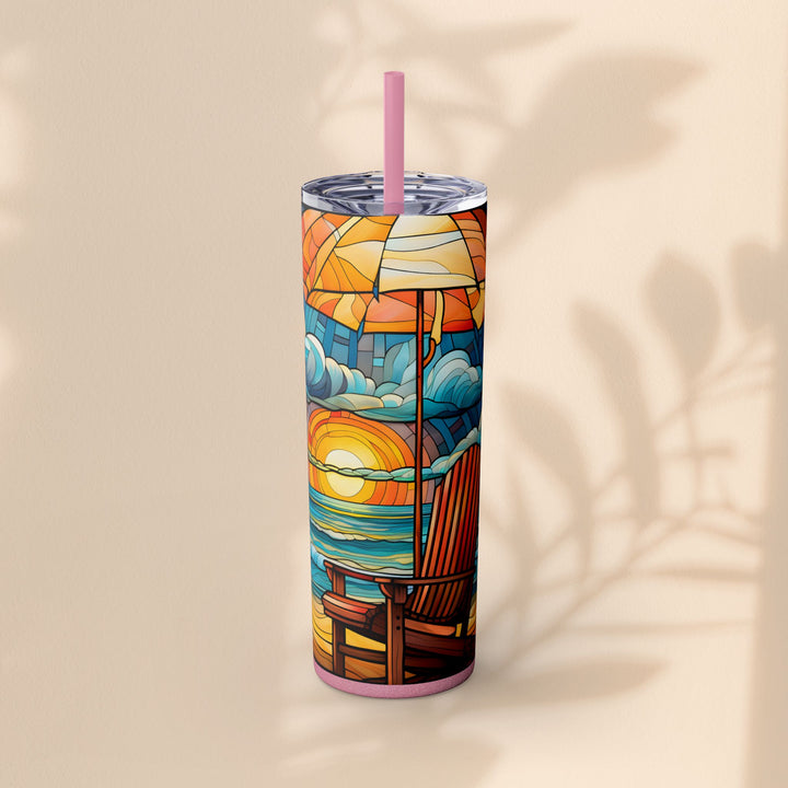 Skinny Tumbler with Straw, 20oz - Beach Chair Life