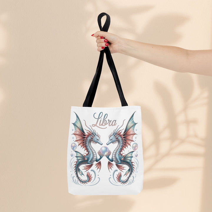 Libra Dragon Tote Bag, Zodiac Sign Tote, Astrological Gift, Fantasy Art Shopper, Unique Astrology Carryall