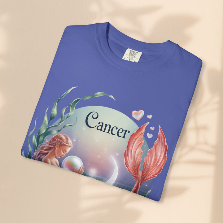 Cancer Zodiac Mermaid T-shirt, Astrology Tee, Astrological Sign Shirt, Gift for Cancer, Horoscope T-shirt, Cute Zodiac Apparel