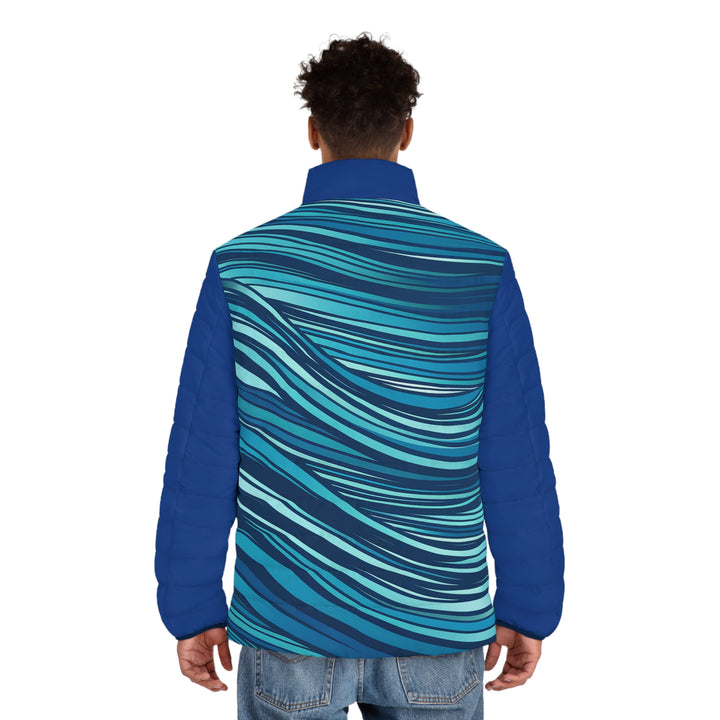 Men's Puffer Jacket - Ocean Waves