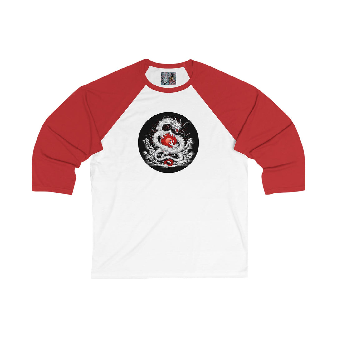 Unisex 3\4 Sleeve Baseball Tee - Emperor Dragon