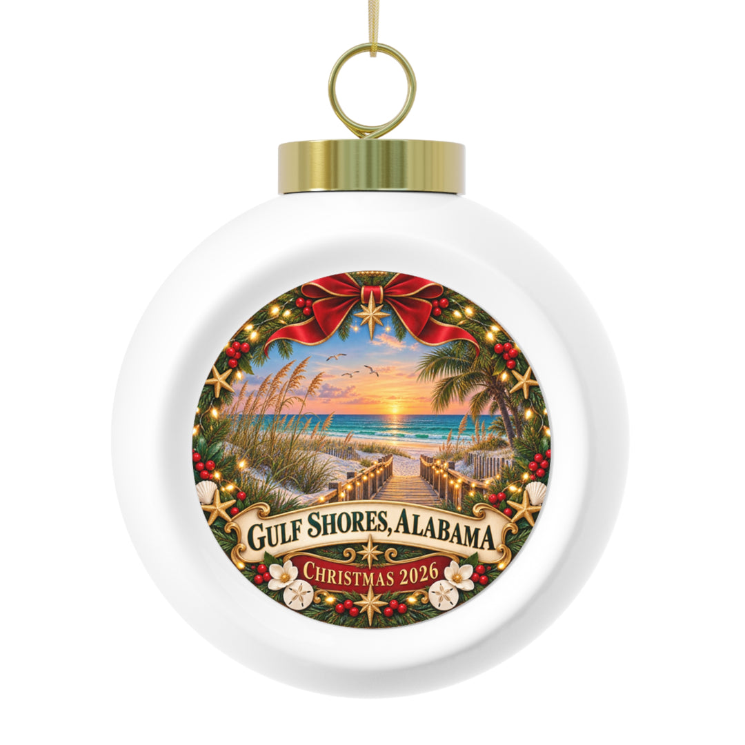 Gulf Shores Alabama Christmas 2026 Ornament – Beach Sunset Ball
