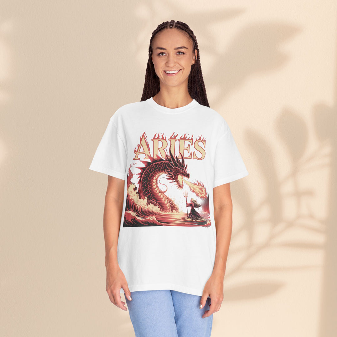 Aries Graphic T-Shirt: Unisex Astrology Tee, Zodiac Shirt for Birthdays & Everyday Wear, Perfect Gift for Aries Friends