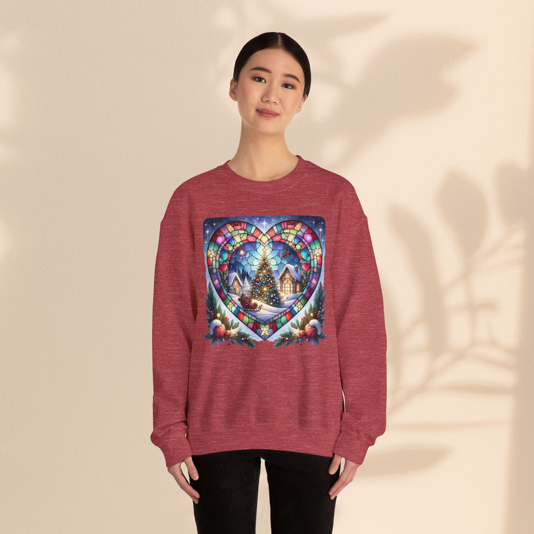 Unisex Heavy Blend™ Crewneck Sweatshirt - Christmas Tree Heart