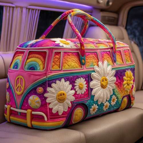 Quilted Embroidered Weekender Tote and Fitness Bag