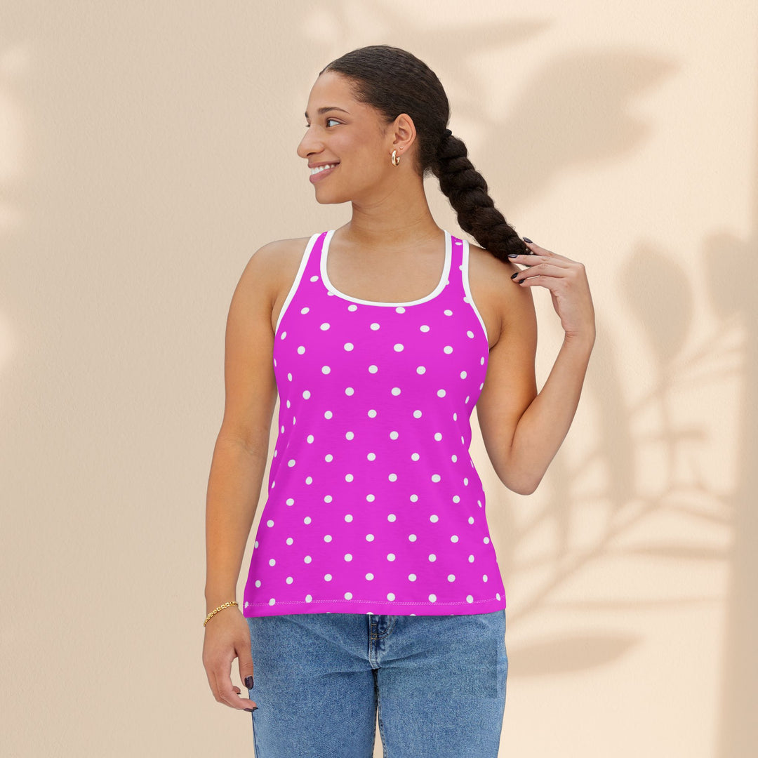 Women’s Pink Polka Dotted Tank Top — Cute Lightweight Summer Essential