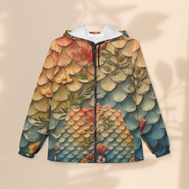 Windbreaker Jacket - Floral Mermaid Scales