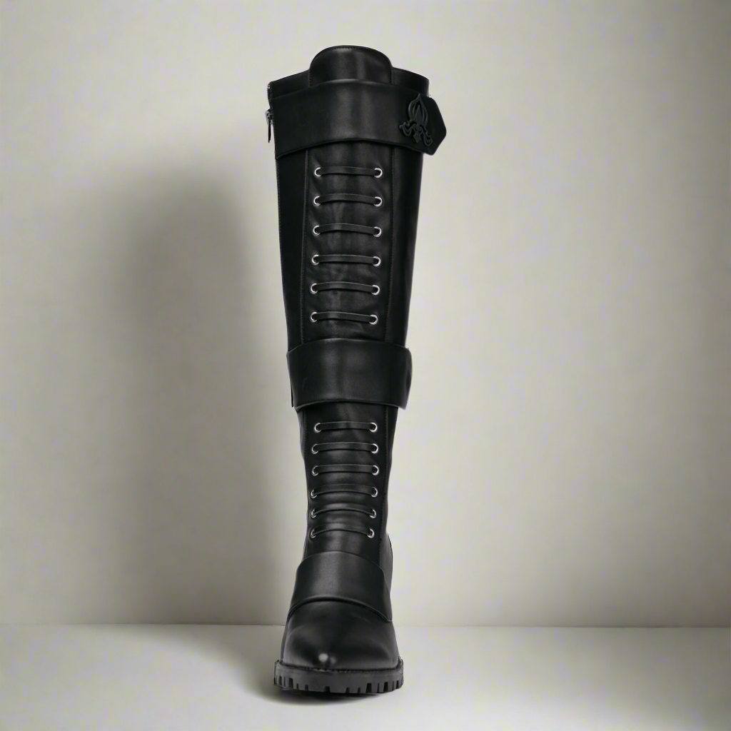 Michaela V Aspen Marta Black Italian Leather Boots