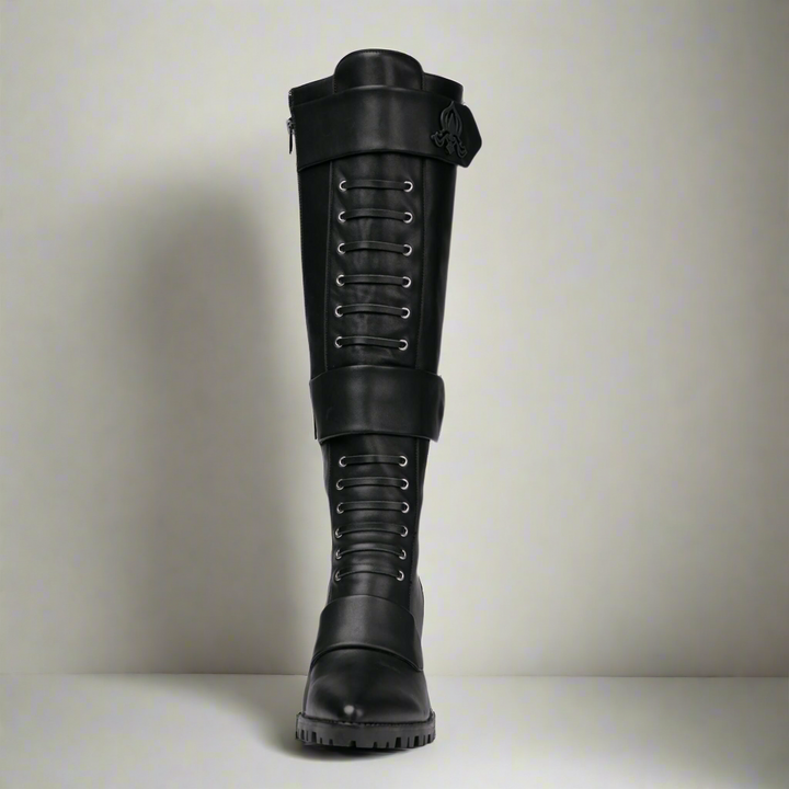 Michaela V Aspen Marta Black Italian Leather Boots