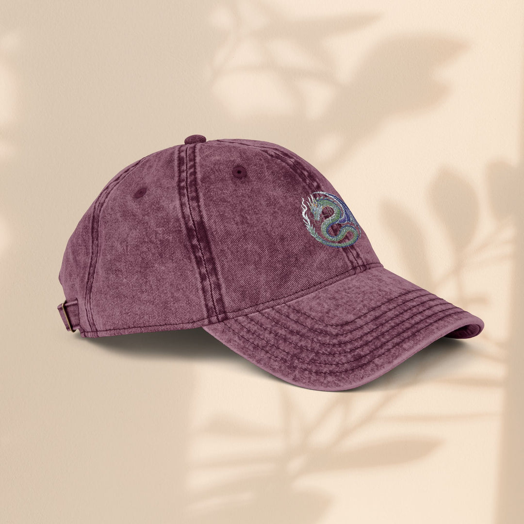 Vintage Embroidered Dragon Cap, Retro Baseball Hat, Gift for Her, Boho Accessories, Festival Wear, Casual Outfit