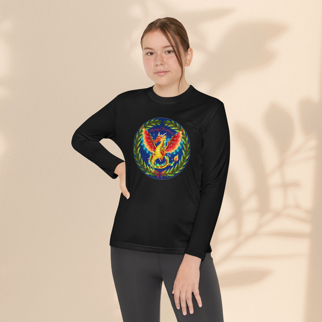 Youth Long Sleeve Competitor Tee - Christmas Dragon