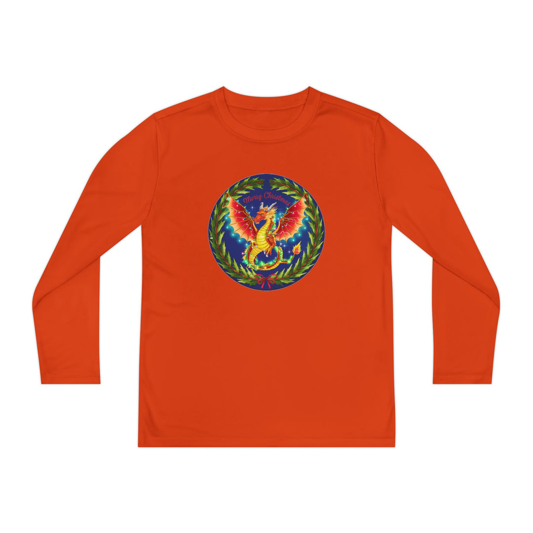 Youth Long Sleeve Competitor Tee - Christmas Dragon