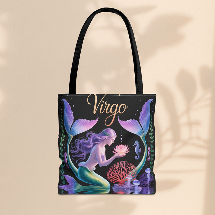 Virgo Mermaid Tote Bag, Virgo Gift, Zodiac Bag, Sea Creature Style, Ocean Lover Accessory, Birthday Present