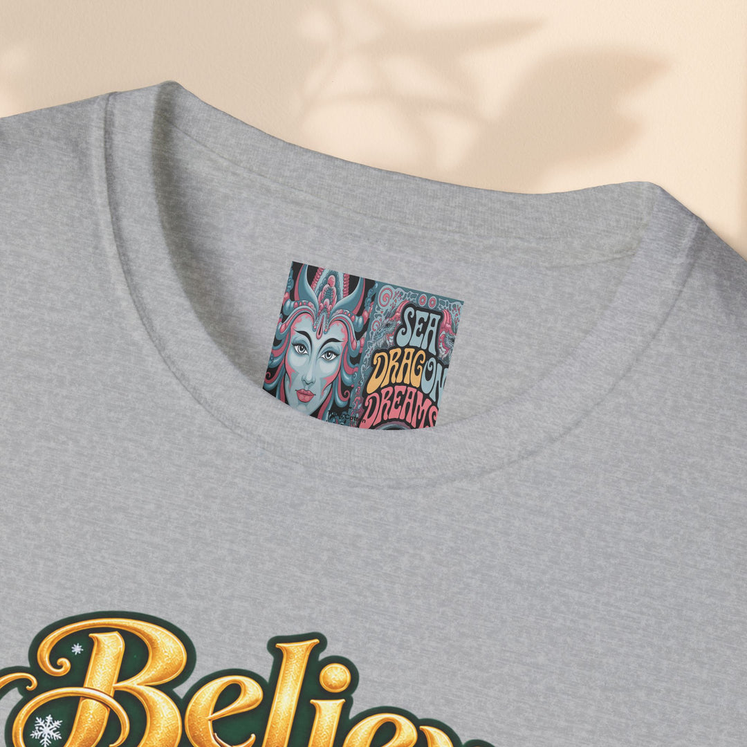 Believe in Christmas Magic T-Shirt – Festive Dragon Holiday Tee