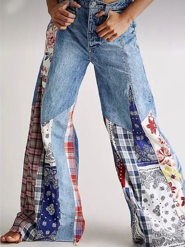 Women’s Retro High-Waist Wide-Leg Denim Jeans