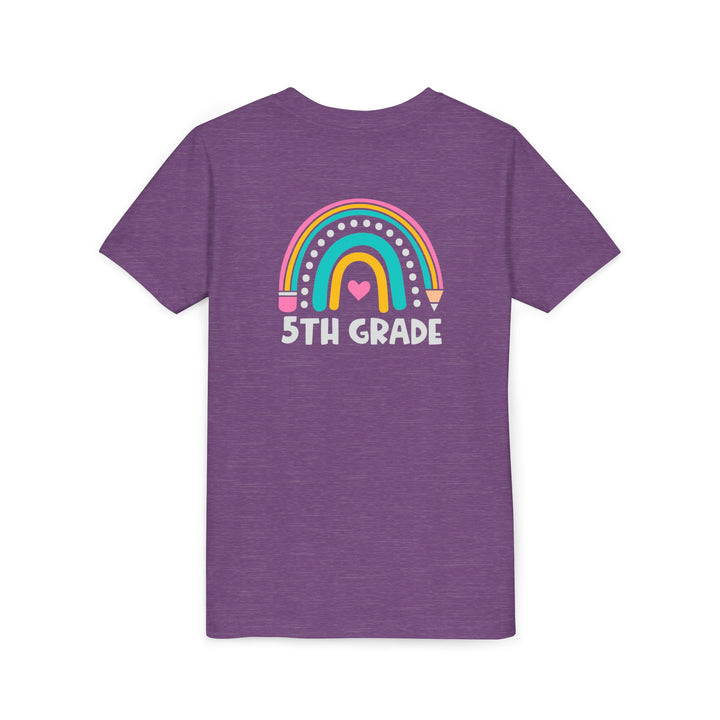 Rainbow 5th Grade Youth Tee, Back to School Shirt, Kids Birthday Gift, Elementary Student Apparel, Classroom Outfit, Fun Kids Wear