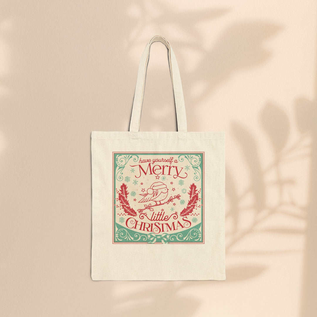 Cotton Canvas Tote Bag - Merry Little Christmas