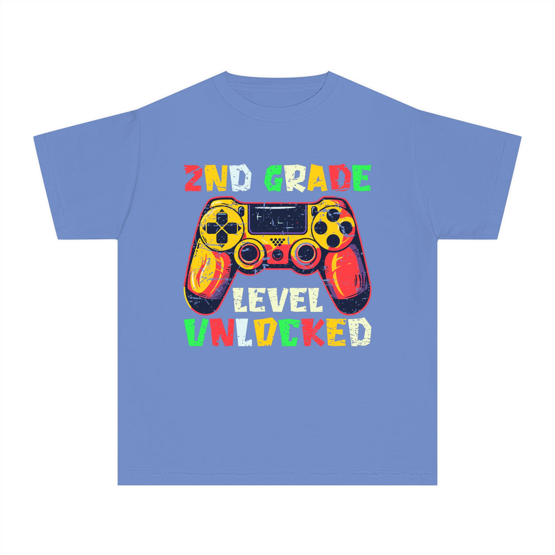 Gaming Graduation Youth Tee - 2nd Grade Level Unlocked, Kids Gamer Shirt, Back to School, Birthday Gift, Fun Playwear, Video Game Apparel