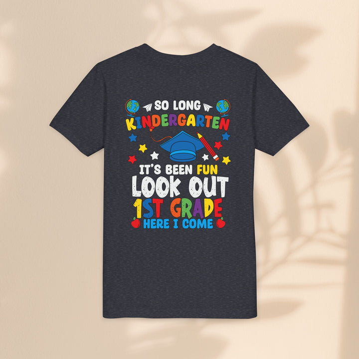Look Out First Grade Here I Come T-Shirt - Graduation Celebration Tee, Kindergarten to 1st Grade Transition T-Shirt,