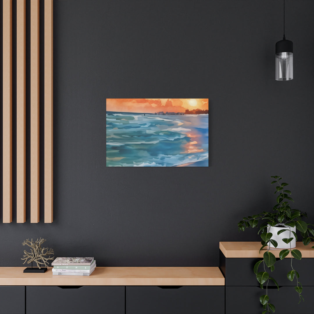 Coastal Sunset Canvas Art – Ocean and Beach Wall Décor