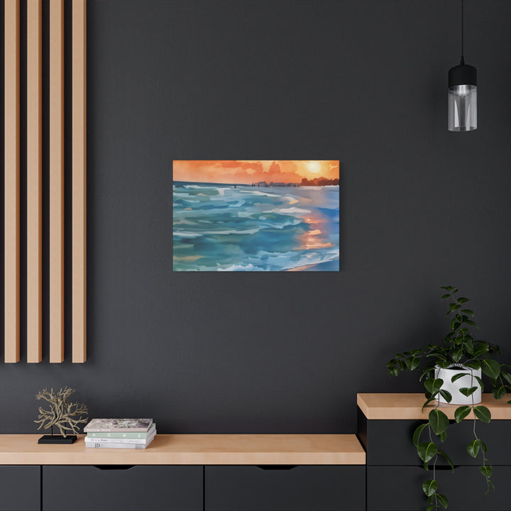 Coastal Sunset Canvas Art – Ocean and Beach Wall Décor